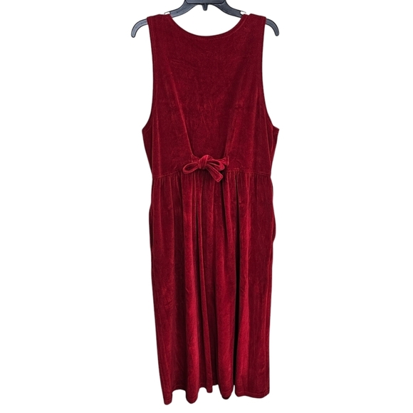 NWOT Vintage 90s Velvet Button Down Maxi Dress  Sleeveless - Picture 4 of 5